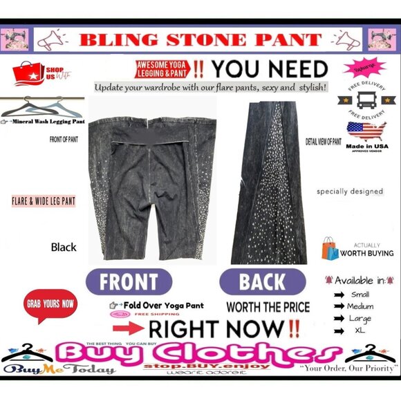 ✅BULLY Fold Over GEM STONE➕🆒 LEGGING PANT High Waist Mineral Wash 💸BUY NOW‼️🟢 - Picture 4 of 16